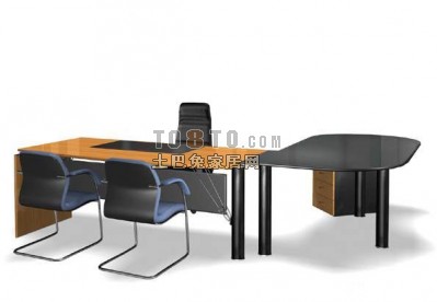老板桌3d模型下载
